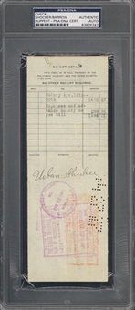 1927 Urban Shocker Signed New York Yankees Payroll Check (PSA/DNA & JSA)